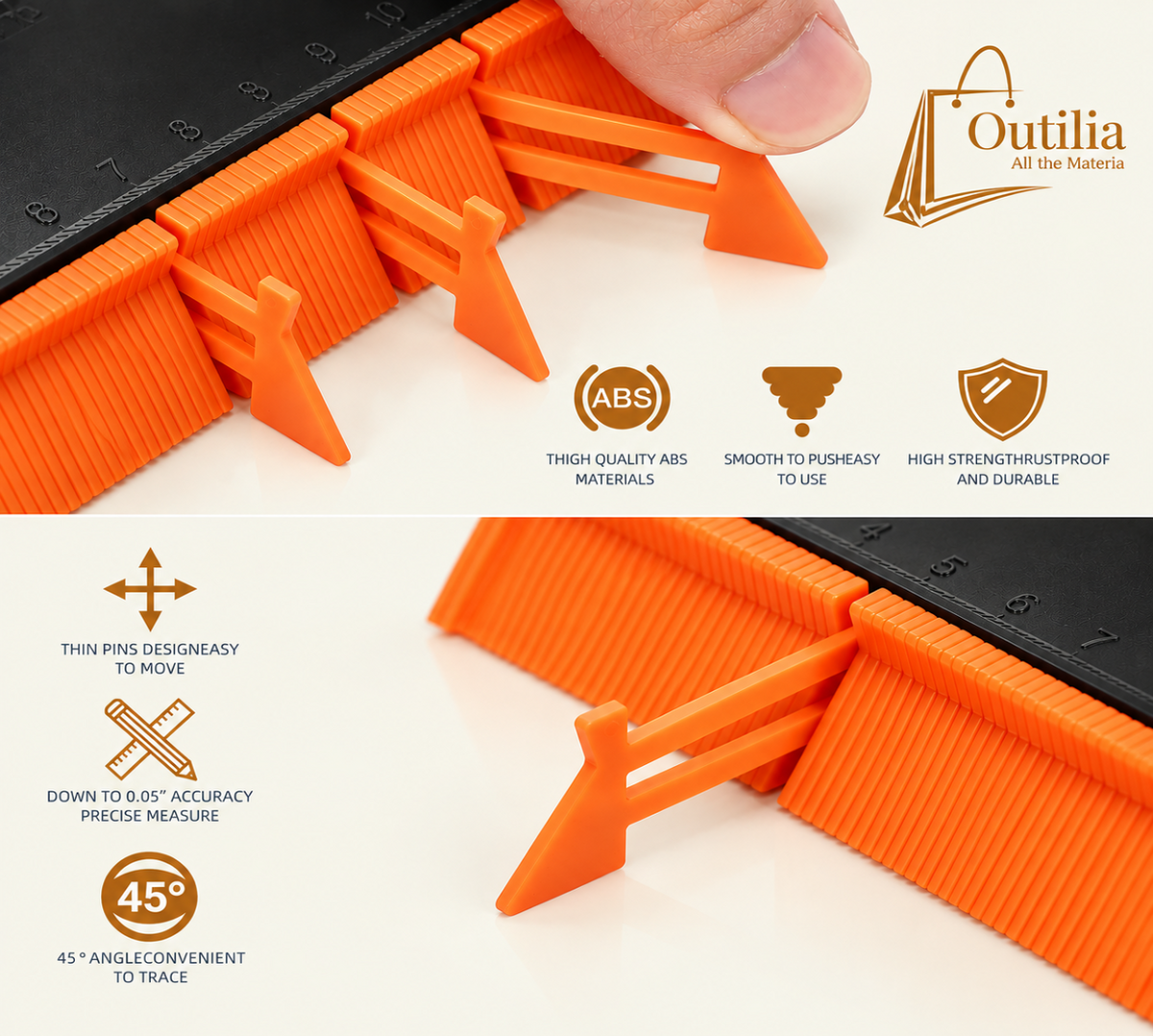 5.8 Inch (14.6*13.5 cm) Contour Gauge Tool