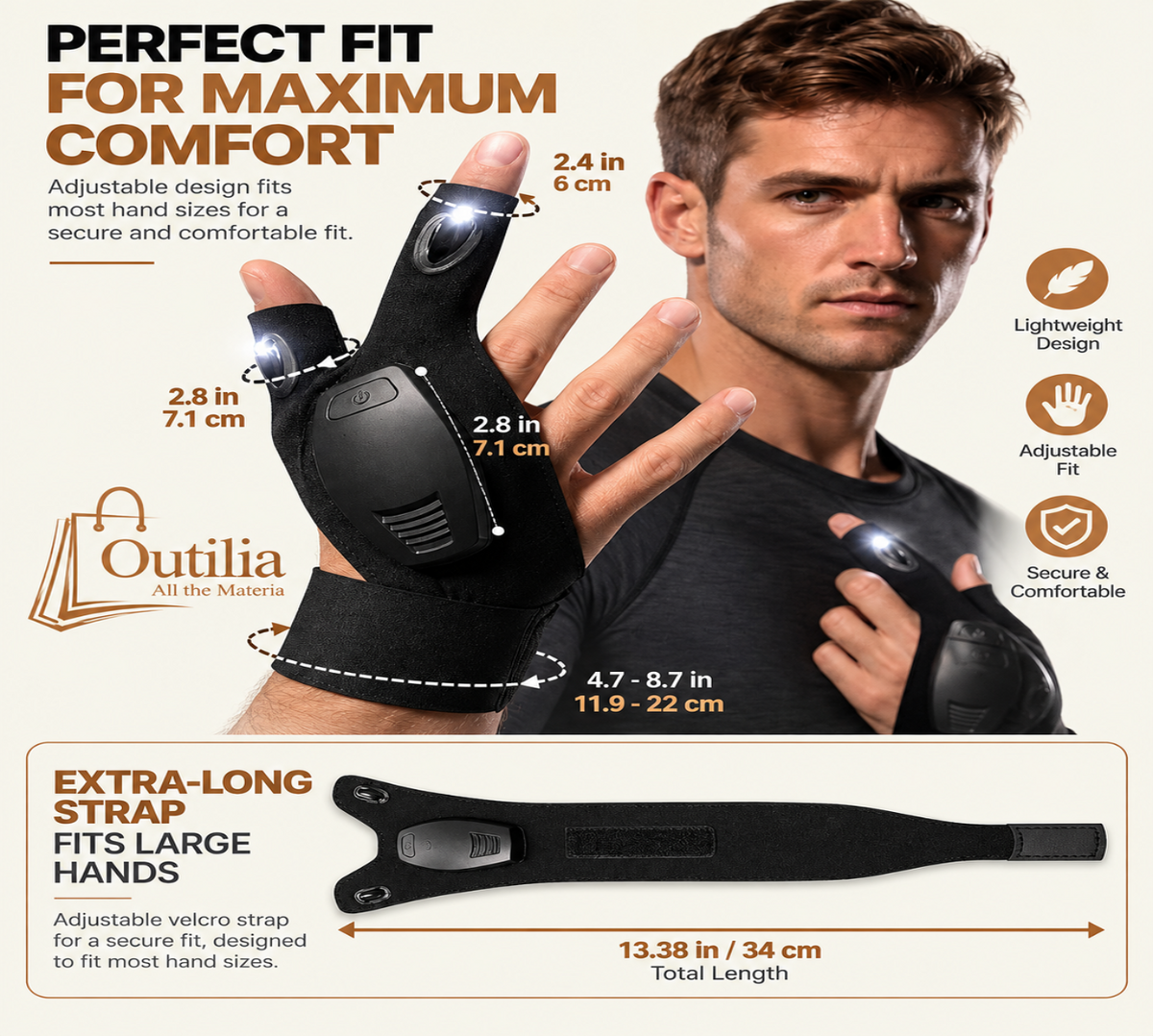 Rechargeable Flashlight Gloves